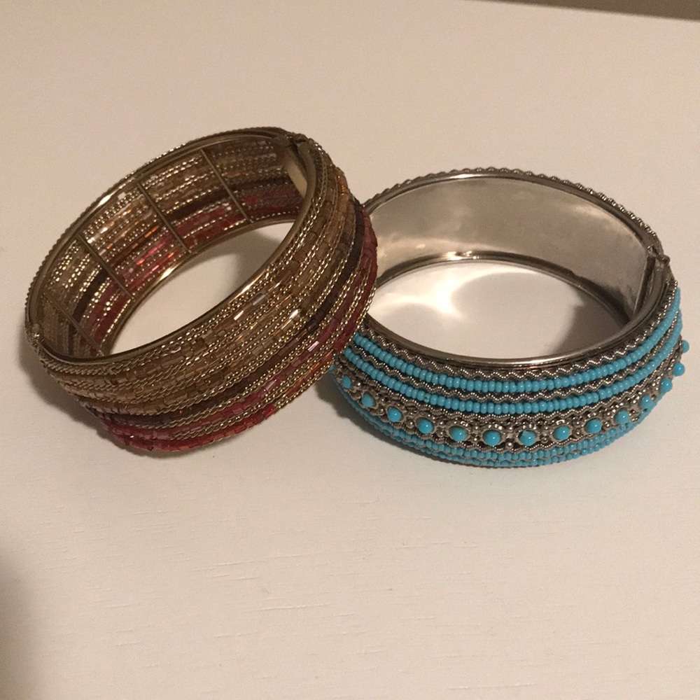 Two Women’s Bracelets with Spring Hinges